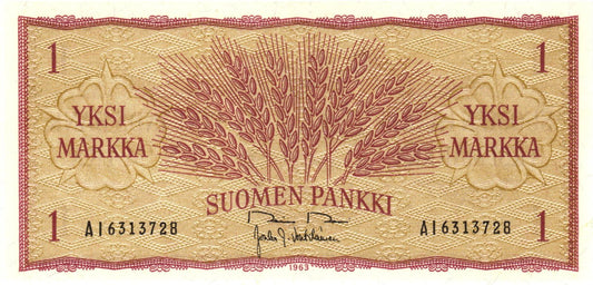 1963 1 Markkaa Fínsko