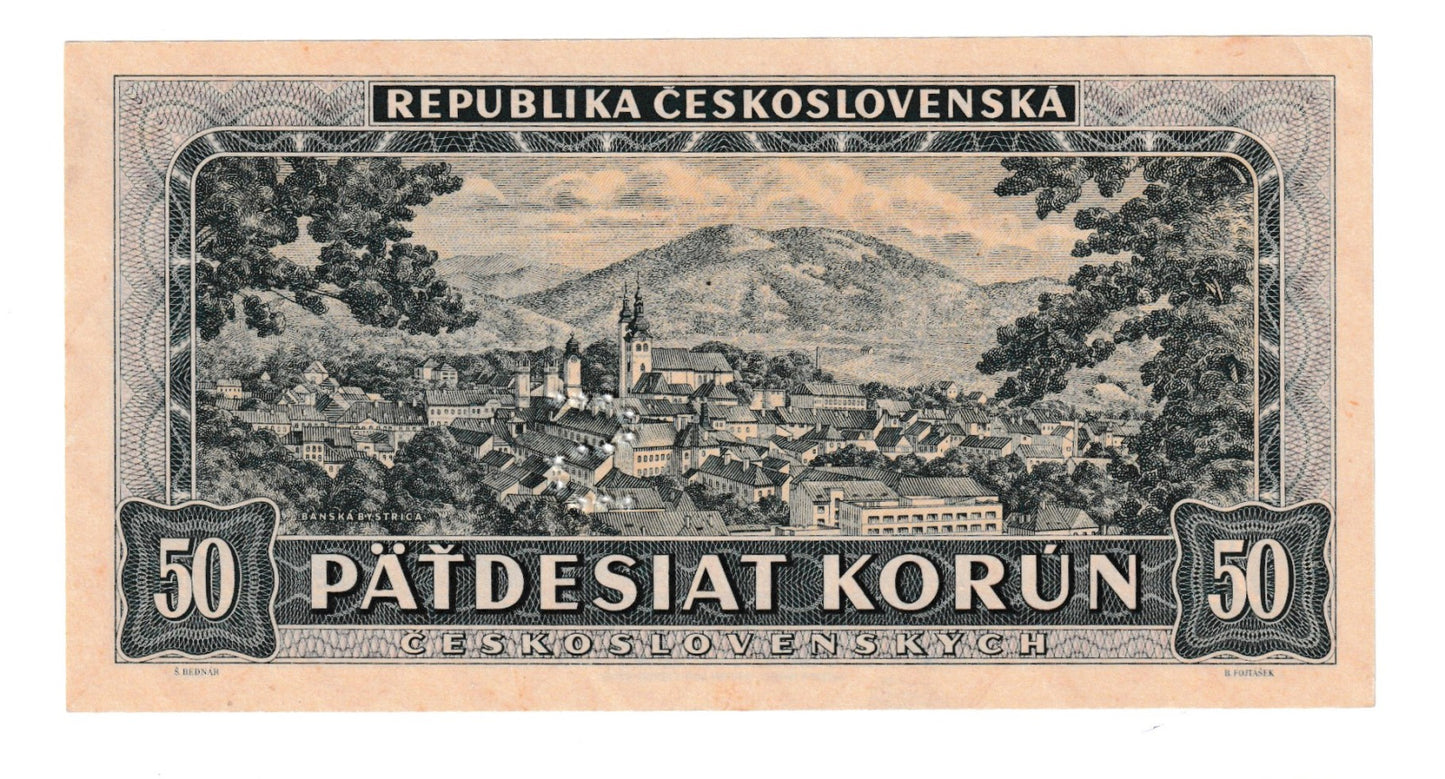 1948 50 kčs Štefánik séria A Stav N vzácna perforácia S